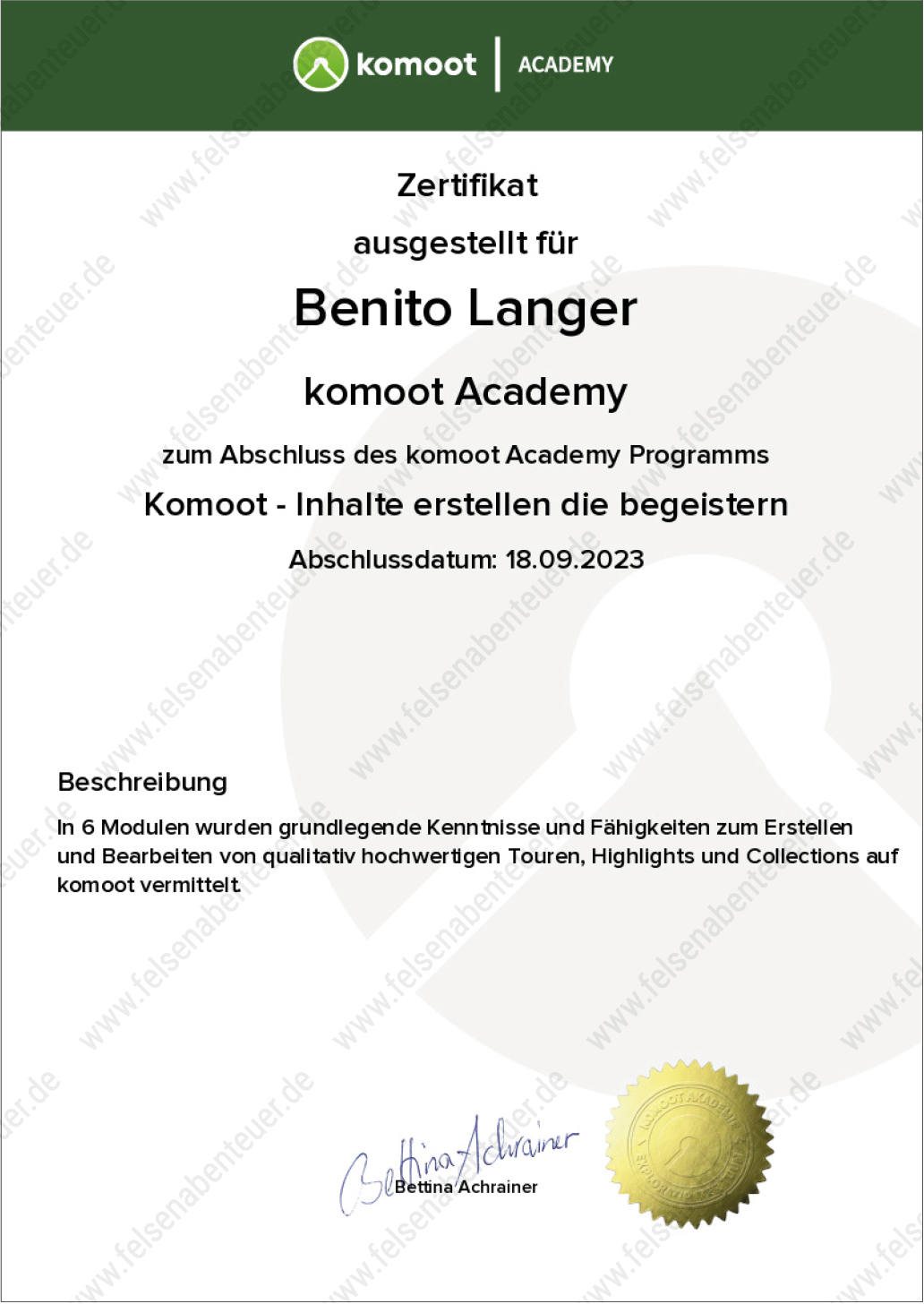 Komoot-Zertifikat: Die Outdoorplattform für alle